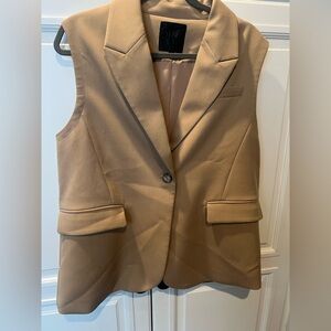 Women's Tan Blazer Vest